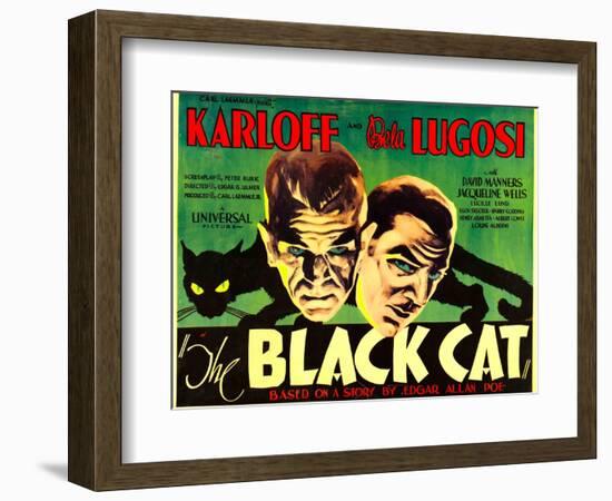 The Black Cat, Boris Karloff, Bela Lugosi, 1934-null-Framed Premium Giclee Print