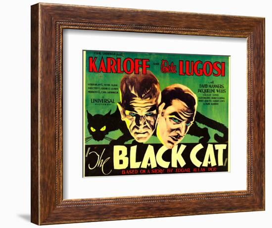 The Black Cat, Boris Karloff, Bela Lugosi, 1934-null-Framed Premium Giclee Print