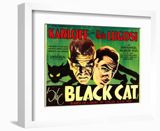 The Black Cat, Boris Karloff, Bela Lugosi, 1934-null-Framed Premium Giclee Print