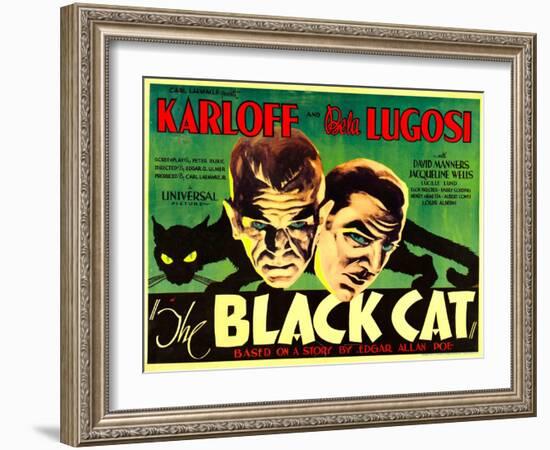 The Black Cat, Boris Karloff, Bela Lugosi, 1934-null-Framed Photo