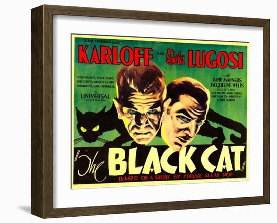 The Black Cat, Boris Karloff, Bela Lugosi, 1934-null-Framed Photo