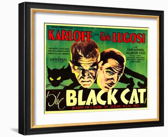 The Black Cat, Boris Karloff, Bela Lugosi, 1934-null-Framed Photo