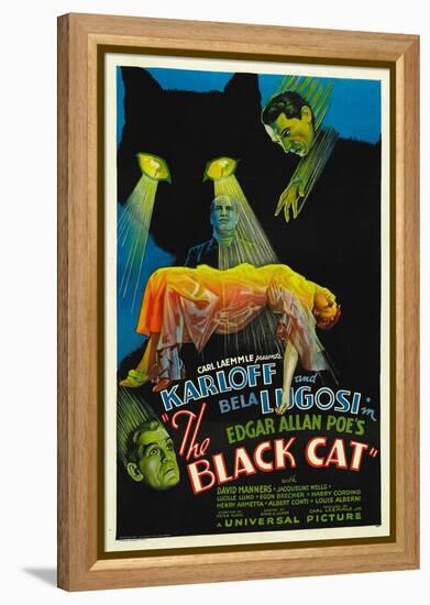 The Black Cat, Boris Karloff, Harry Cording, Jacqueline Wells, Bela Lugosi, 1934-null-Framed Stretched Canvas