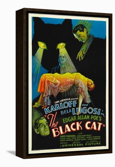 The Black Cat, Boris Karloff, Harry Cording, Jacqueline Wells, Bela Lugosi, 1934-null-Framed Stretched Canvas