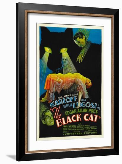 The Black Cat, Boris Karloff, Harry Cording, Jacqueline Wells, Bela Lugosi, 1934-null-Framed Art Print