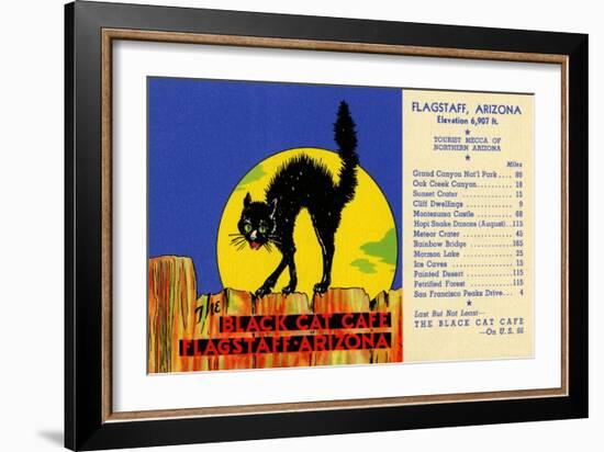 The Black Cat Café-Curt Teich & Company-Framed Art Print