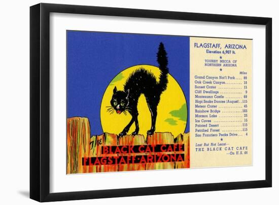 The Black Cat Café-Curt Teich & Company-Framed Art Print