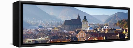 The Black Church and Clock Tower, Piata Sfatului, Brasov, Transylvania, Romania-Doug Pearson-Framed Premier Image Canvas