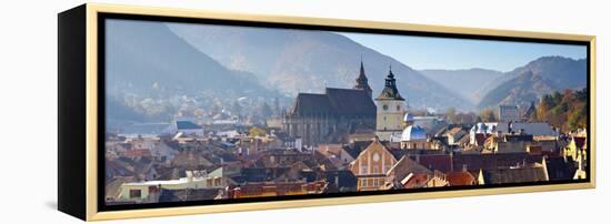 The Black Church and Clock Tower, Piata Sfatului, Brasov, Transylvania, Romania-Doug Pearson-Framed Premier Image Canvas