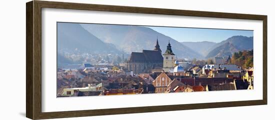 The Black Church and Clock Tower, Piata Sfatului, Brasov, Transylvania, Romania-Doug Pearson-Framed Photographic Print