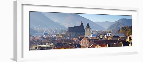 The Black Church and Clock Tower, Piata Sfatului, Brasov, Transylvania, Romania-Doug Pearson-Framed Photographic Print