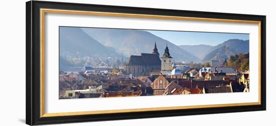 The Black Church and Clock Tower, Piata Sfatului, Brasov, Transylvania, Romania-Doug Pearson-Framed Photographic Print