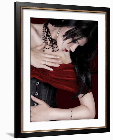 The Black Corset-Lynne Davies-Framed Photographic Print