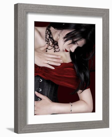 The Black Corset-Lynne Davies-Framed Photographic Print