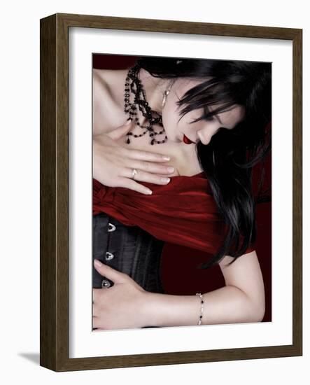 The Black Corset-Lynne Davies-Framed Photographic Print