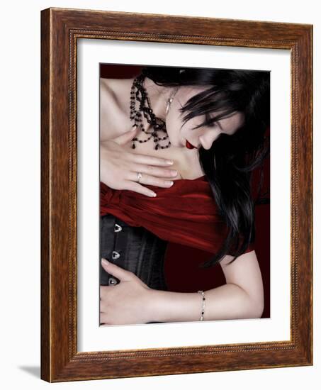 The Black Corset-Lynne Davies-Framed Photographic Print