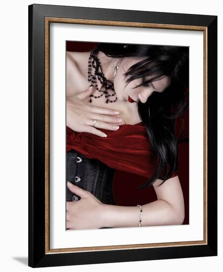 The Black Corset-Lynne Davies-Framed Photographic Print