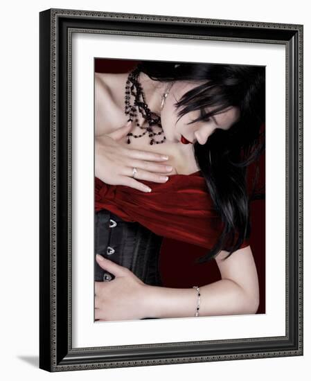 The Black Corset-Lynne Davies-Framed Photographic Print