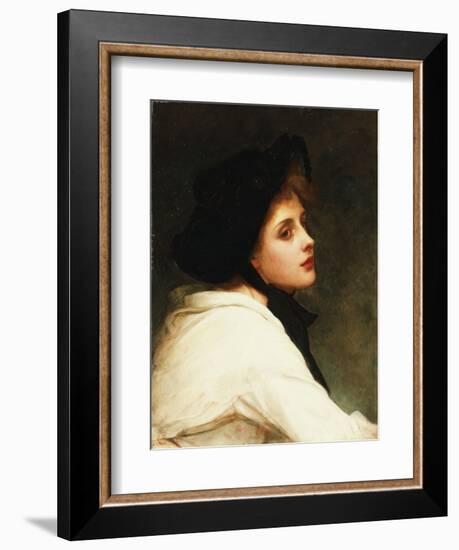 The Black Hat, 1892-Philip Hermogenes Calderon-Framed Giclee Print
