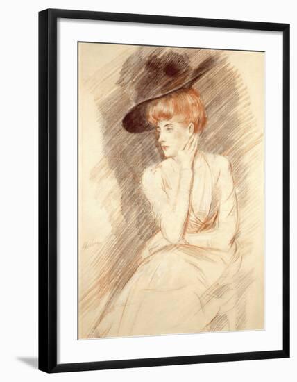 The Black Hat II-Paul Cesar Helleu-Framed Premium Giclee Print