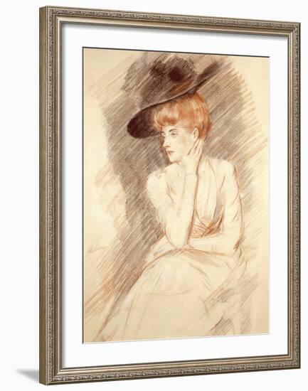 The Black Hat II-Paul Cesar Helleu-Framed Premium Giclee Print