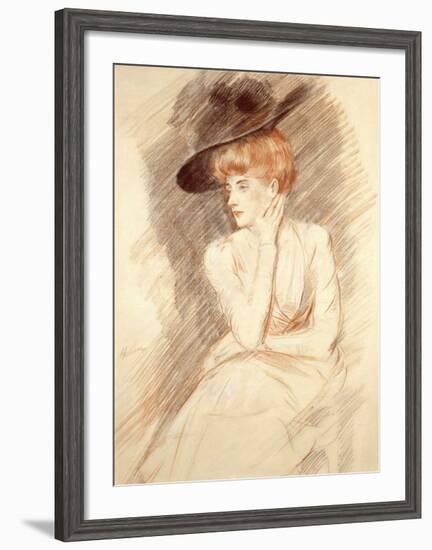 The Black Hat II-Paul Cesar Helleu-Framed Premium Giclee Print