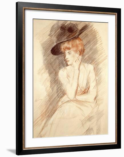 The Black Hat II-Paul Cesar Helleu-Framed Premium Giclee Print