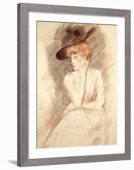 The Black Hat II-Paul Cesar Helleu-Framed Premium Giclee Print