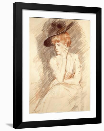 The Black Hat II-Paul Cesar Helleu-Framed Premium Giclee Print