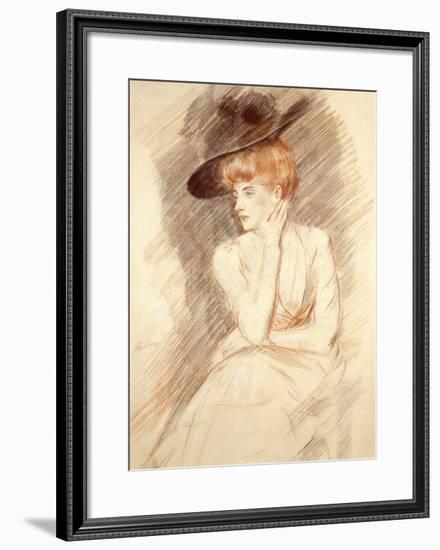 The Black Hat II-Paul Cesar Helleu-Framed Premium Giclee Print