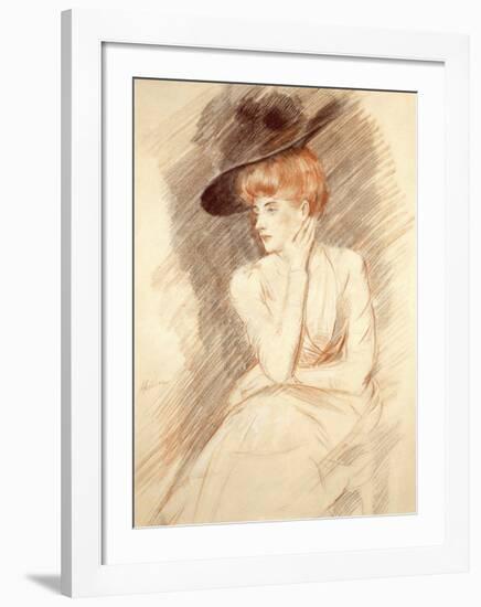 The Black Hat II-Paul Cesar Helleu-Framed Premium Giclee Print