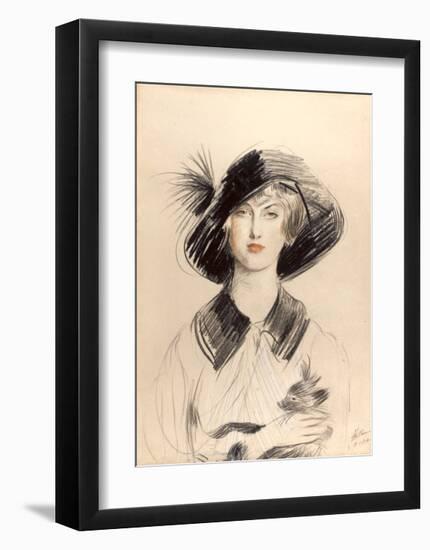 The Black Hat-Paul Cesar Helleu-Framed Premium Giclee Print