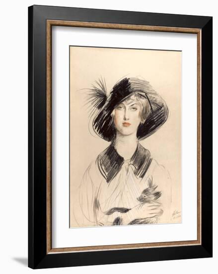 The Black Hat-Paul Cesar Helleu-Framed Premium Giclee Print