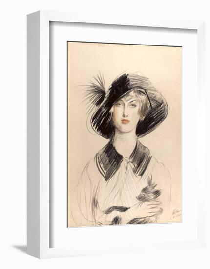 The Black Hat-Paul Cesar Helleu-Framed Premium Giclee Print