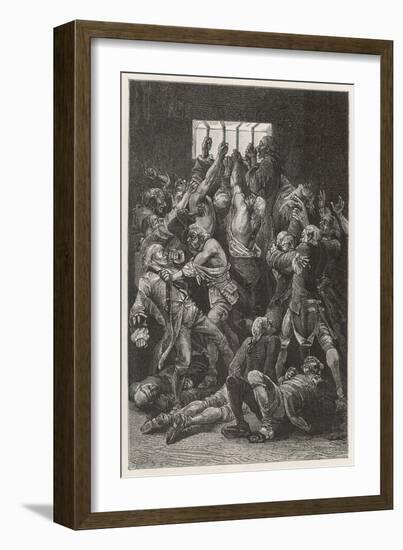 The Black Hole of Calcutta in Which Only 23 of 146 Prisoners are Said to Have Survived-Louis Figuier-Framed Art Print