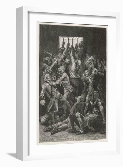 The Black Hole of Calcutta in Which Only 23 of 146 Prisoners are Said to Have Survived-Louis Figuier-Framed Art Print