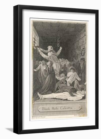 The Black Hole of Calcutta in Which Only 23 of 146 Prisoners are Said to Have Survived-W. Bromley-Framed Art Print