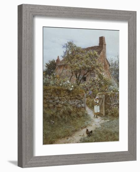 The Black Kitten-Helen Allingham-Framed Giclee Print