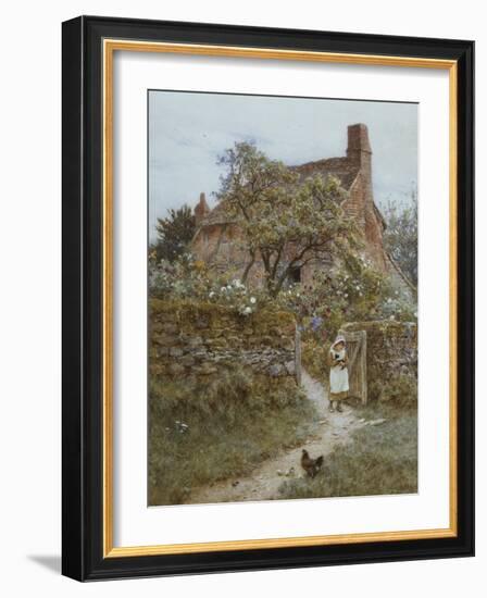 The Black Kitten-Helen Allingham-Framed Giclee Print