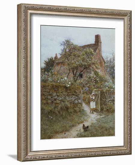 The Black Kitten-Helen Allingham-Framed Giclee Print