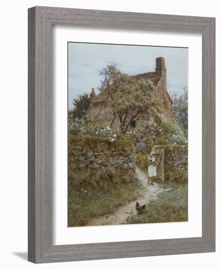 The Black Kitten-Helen Allingham-Framed Giclee Print