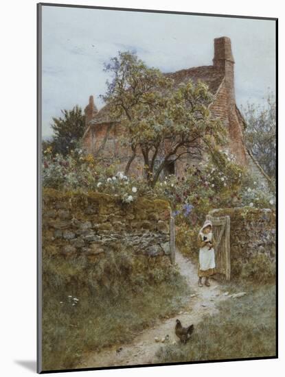 The Black Kitten-Helen Allingham-Mounted Giclee Print