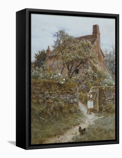 The Black Kitten-Helen Allingham-Framed Premier Image Canvas