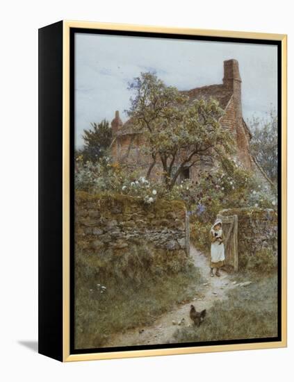 The Black Kitten-Helen Allingham-Framed Premier Image Canvas