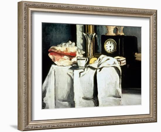 The Black Marble Clock, c.1870-Paul Cézanne-Framed Giclee Print