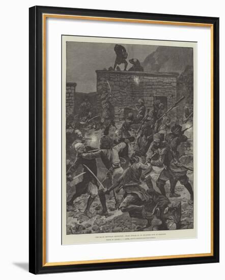 The Black Mountain Expedition, Ghazi Attack on an Advanced Post at Ghazikot-Richard Caton Woodville II-Framed Giclee Print