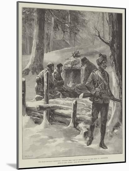 The Black Mountain Expedition, Officers' Mess, Camp at Akhund Baba, 9100 Feet High, in a Snowstorm-William Heysham Overend-Mounted Giclee Print