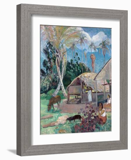 The Black Pigs by Paul Gauguin-Paul Gauguin-Framed Giclee Print