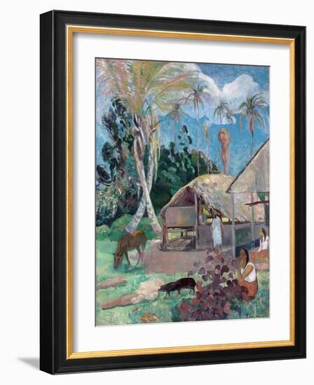 The Black Pigs by Paul Gauguin-Paul Gauguin-Framed Giclee Print