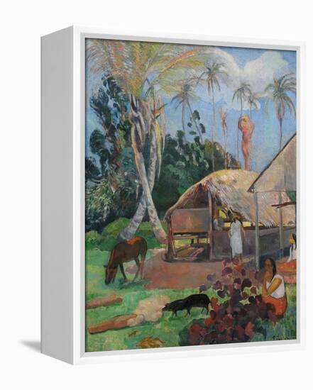 The Black Pigs-Paul Gauguin-Framed Stretched Canvas